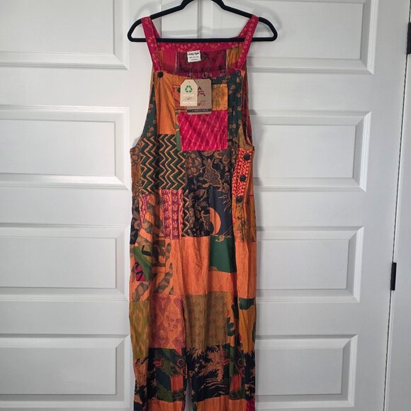 NWT Ashley Taylor Patchwork Overalls Jumpsuit One Size - Picture 1 of 4